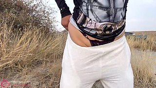 Amelia Queen Public Pissing Compilation in Nature - Outdoor Pee & Nudity Fun