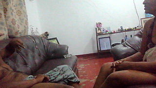 Father in Law's Gigantic Dick Hangs Out Under His Sarom for Step Daughter