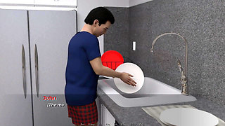 Moving Down: submissive house husband is doing all the homework while his wife is chilling ep.48