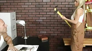 Nikki Benz sheds her firefighter gear and gets bent over the station desk