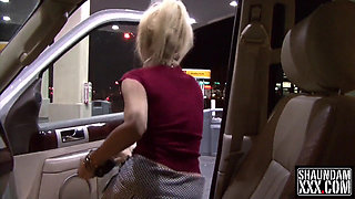 Barbi sucked by dick in the gas station restroom