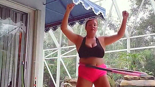 Rainy Day Topless Poolside Workout! Would You Be My Personal Trainer?