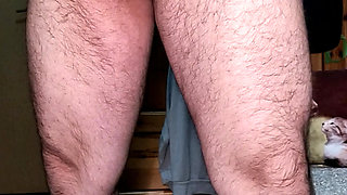 Young Gay exercising naked and showing his Big Dick