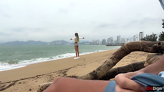 I See You Jerking off to Me and I Want to Help You Cum! - Cock Flashing on Open Beach