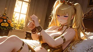 Busty Princess Self-Bondage  Paddle Punishment - Solo Royal Humiliation Hentai