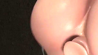 Girl Fucks a Dildo Stuck on the Bathroom Door - 3D Porn