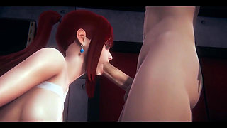 Fairy Tail Hentai - Erza Scarlet Blowjob and Fucked in a Warehouse - Japanese Asian Manga Anime Game Porn