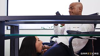 Employee Relations 3Some Episode with Charles Dera, Buxom Australian Angela White, and BBC Mazee The Goat