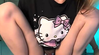 Flash asshole and fingering closeup