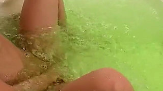 Step daughter Amber gets pussy masturbated by step mom Maggie in the bathtub