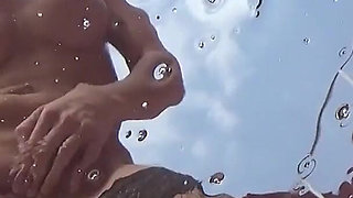 Horny MILF Loves to Pee on the Transparent Glass