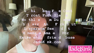 Submissive slave in leather outfit face dominated and showered with money