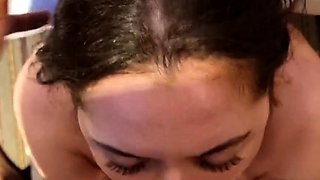 Interracial Amateur Babe Takes on a Big Cock for a Messy POV