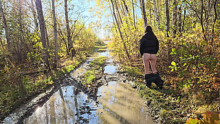 I pulled down my pants and went for a walk along the autumn road