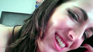Cumming over a pair of puffy nippled boobs