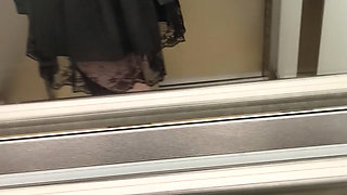 Butt plug vibrator in ass and ripped pantyhose without panties