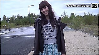 18 Year Cute Brunette First Anal Porn Casting