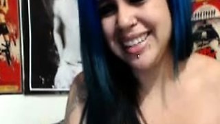 Glamour babe with big boobs masturbates in lingerie