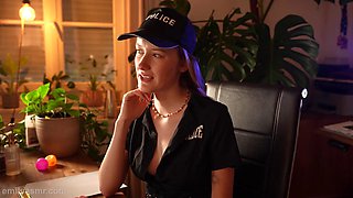 Blonde Police Officer Tests His Focus in ASMR Roleplay