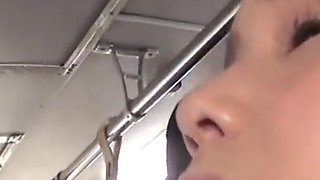 Crowded Bus Rush. Tight Pants Wife Feels the Firm Press, Panty Line Showing as She Gives in to the Moment - Part3
