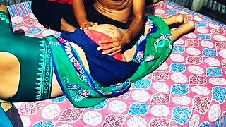 Horny Bhabi with Beautiful sharee wants Devar to fuck