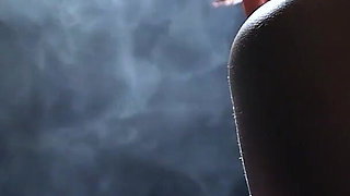A Little Bit Naked Smoking Girl