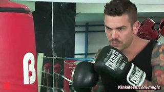 Brouth to boxing club and gangbang humped