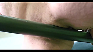 On the Bicycle Bouncing Boobs and Rubbing My Big Clit with Fun