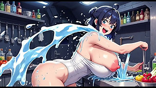 Funny Jokes and Boobs in Kitchen Part 2, Ai Animation