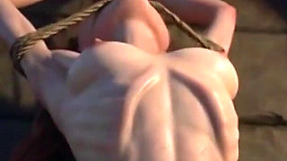 Redhead in Dungeon Bondage - Desperate for Cock in Tight Pussy