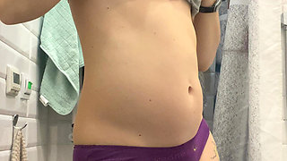 Strong Girl Showing Her Muscles and Flashing Ass, Tits and Pussy