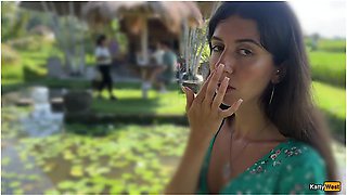 Katty West In Public Cumwalk In Cafe , Eating Pasta Carbonara With Sperm On Face