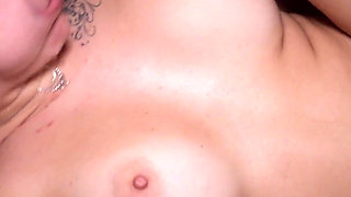 Raw Thick Ass Slut Destroyed by Two Big White Cocks - Screams, Cums, Gets Her Face Covered
