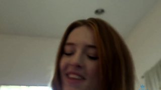 Redheaded babe Madi Collins smoking and getting eaten out