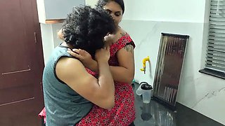 Wife and husband first time sex and it happens in kitchen and sofa sex while no one in home