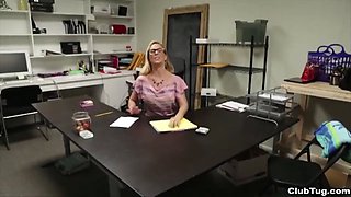 Cherie Deville Strips & Milks Big Office Dick
