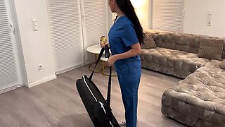 Seeing his cock in need of some massage, the nurse gives him a nice surprise