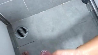 Sensual Red Nails Soapy Shower Handjob