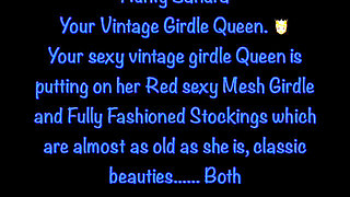 Aunty Sandra Red Girdle & Classic Stockings Vgq53