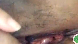 Close up playing her wet pussy