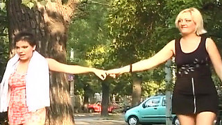 These Big Titted Lesbians From France Are Playing in the Forest