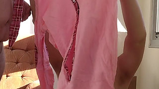 Transwoman Opening One-piece Pink Rabbit Pajamas Bodysuit (with Button-up Buttflap) Viewer-gift