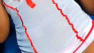 Ebony Honry Sexy Nurse Fucked Herself and Squirt Everywhere