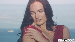 Sexy Naked Brunette Enjoys An Intense Outdoor Poolside Session