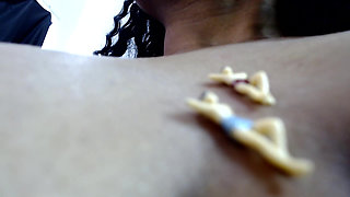 Stepbrothers Squashed with Oily Giant Boobs - Ebony Giantess Breast Throttle