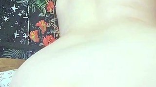 Amateur redhead Jacqueline with glasses masturbates