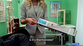 Gorgeous Blonde Sales Rep Has a Unique Selling Technique