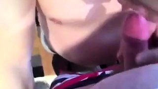 Big-cock amateur gets a blowjob from his buddy and cums hard