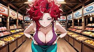 Red Hair Purple Lingerie Big Tits Supermarket Filled Until Ahegao Collapse
